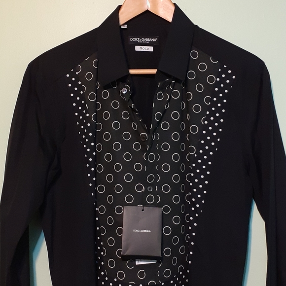 🔊SOLD OUT D&G MEN 15.5 BLACK BUTTON DOWN SHIRT - Picture 2 of 5